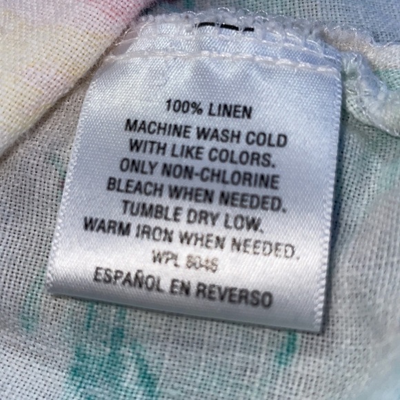 Pastel tie dye button up linen mid sleeve JM - Picture 6 of 6